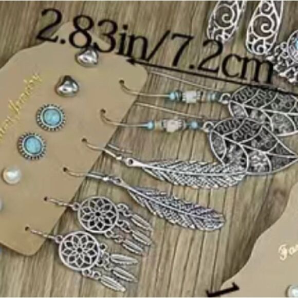 Beautiful Fashion Jewelry 6 Piece Boho Earrings New! - Picture 2 of 4